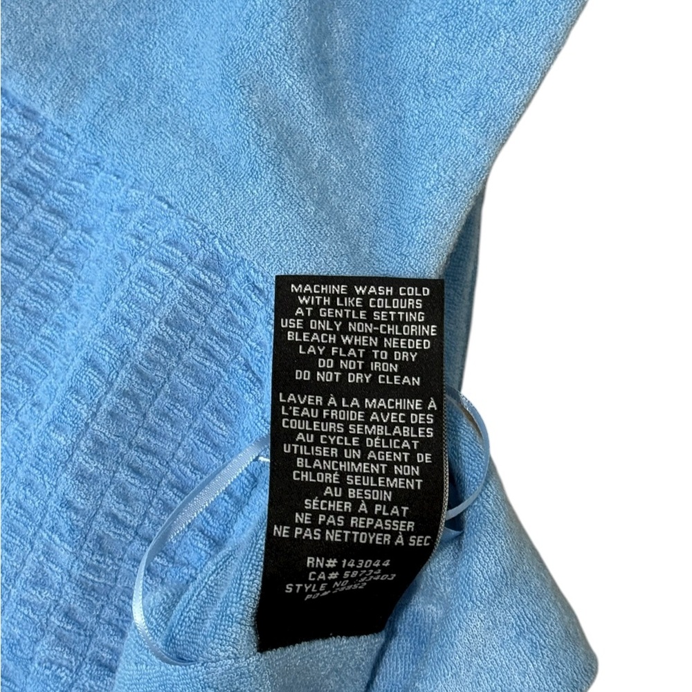 7 For All Mankind Light Blue Knit Top Swim CoverUp Bralet Terrycloth - Picture 5 of 5